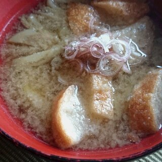 なすと油麩のみそ汁♪